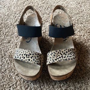 Otbt brand leopard wedges